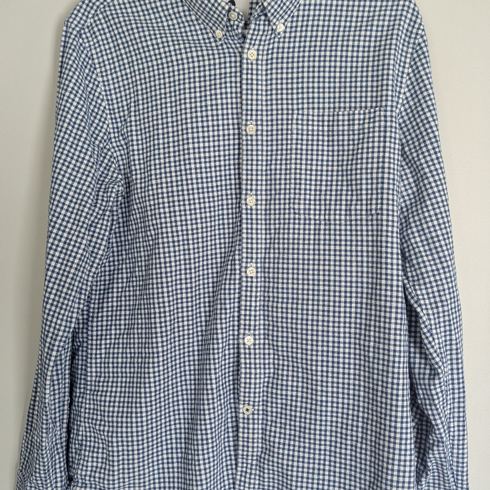 Men's Blue Check Button-Down Shirt